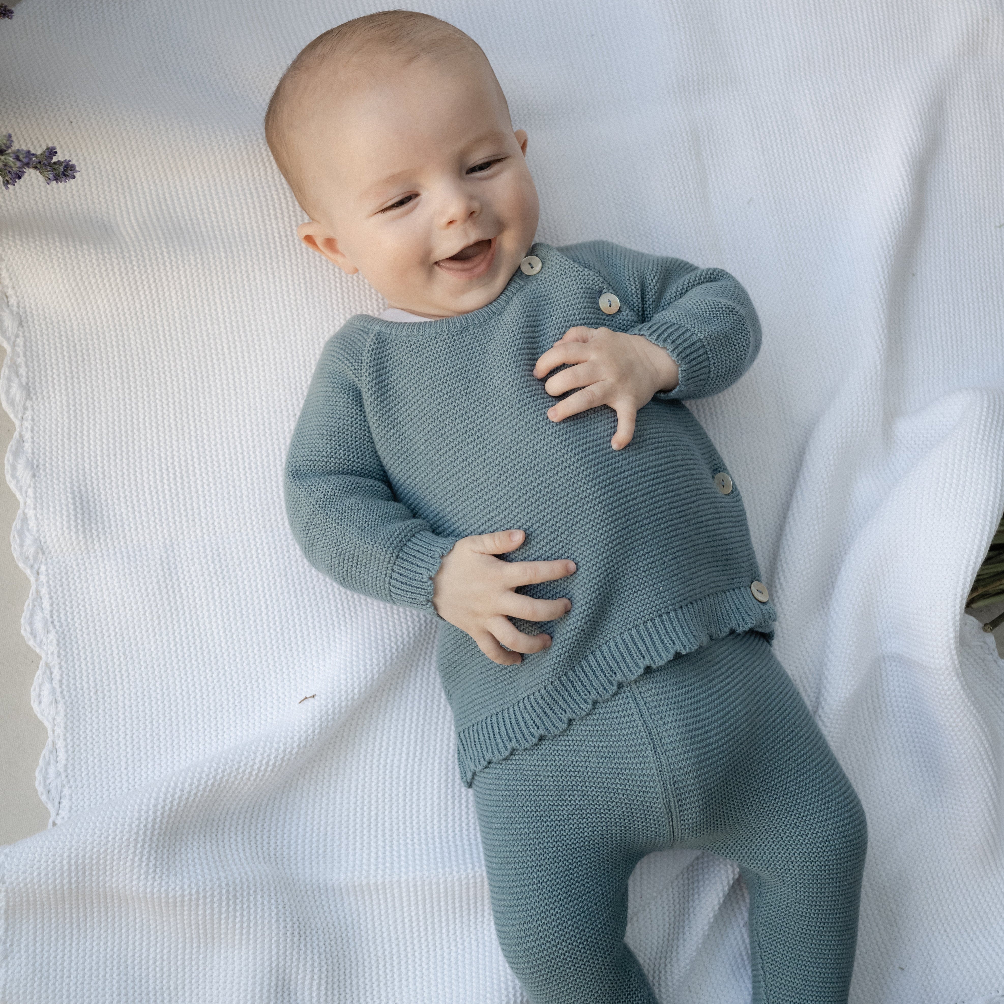 Set pantalón tejido cemento