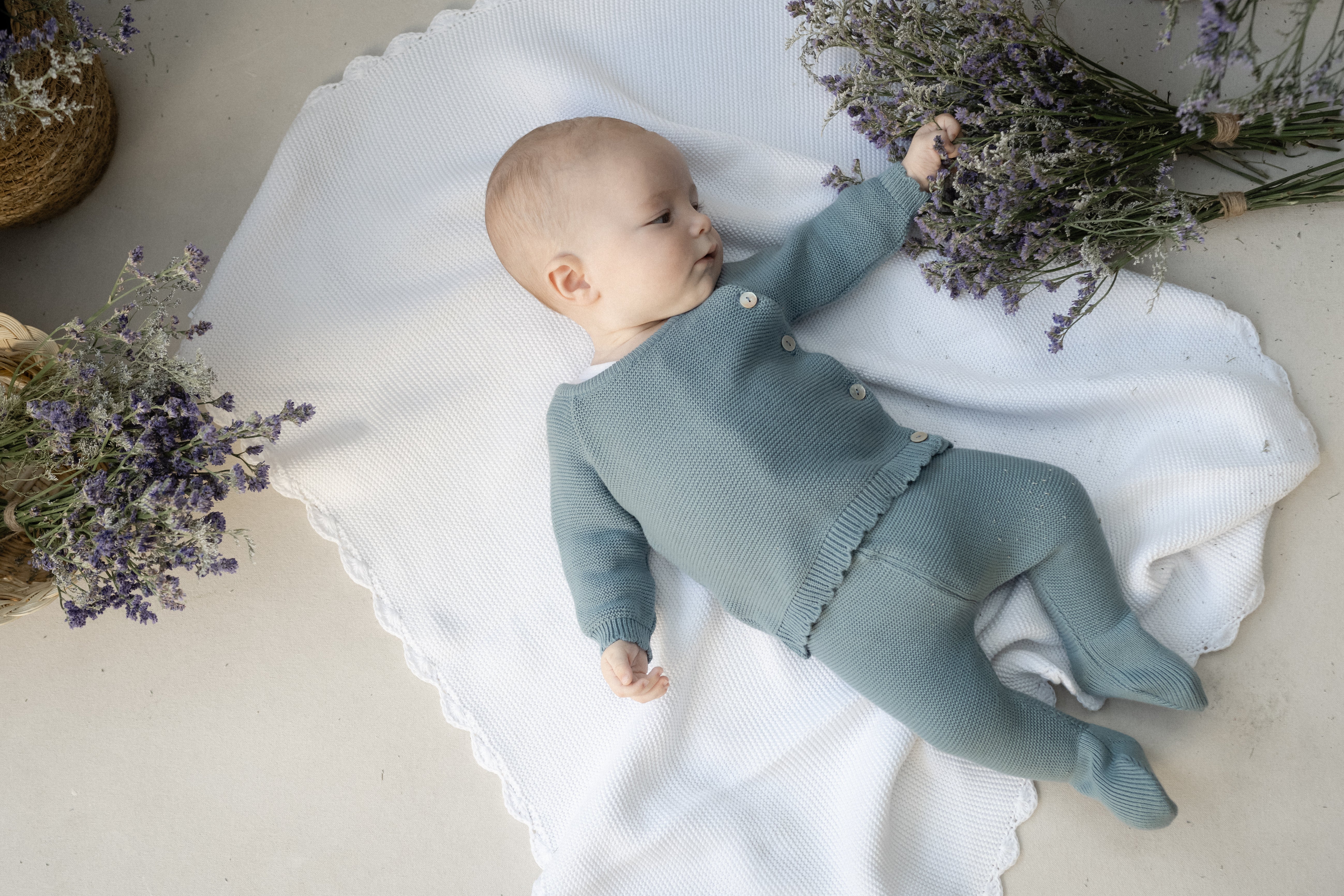 Set pantalón tejido cemento