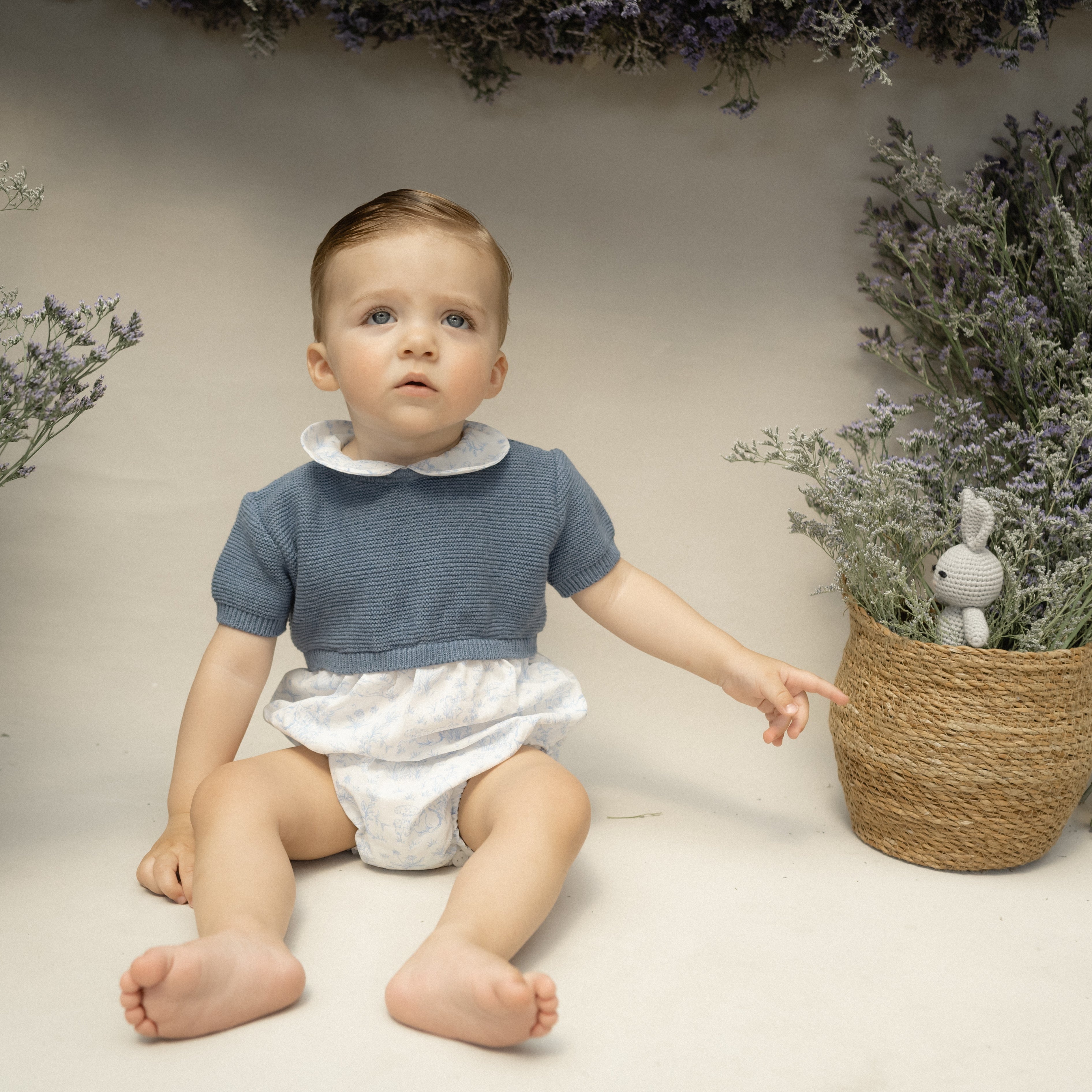 Bombacho tejido Robin conejos azules