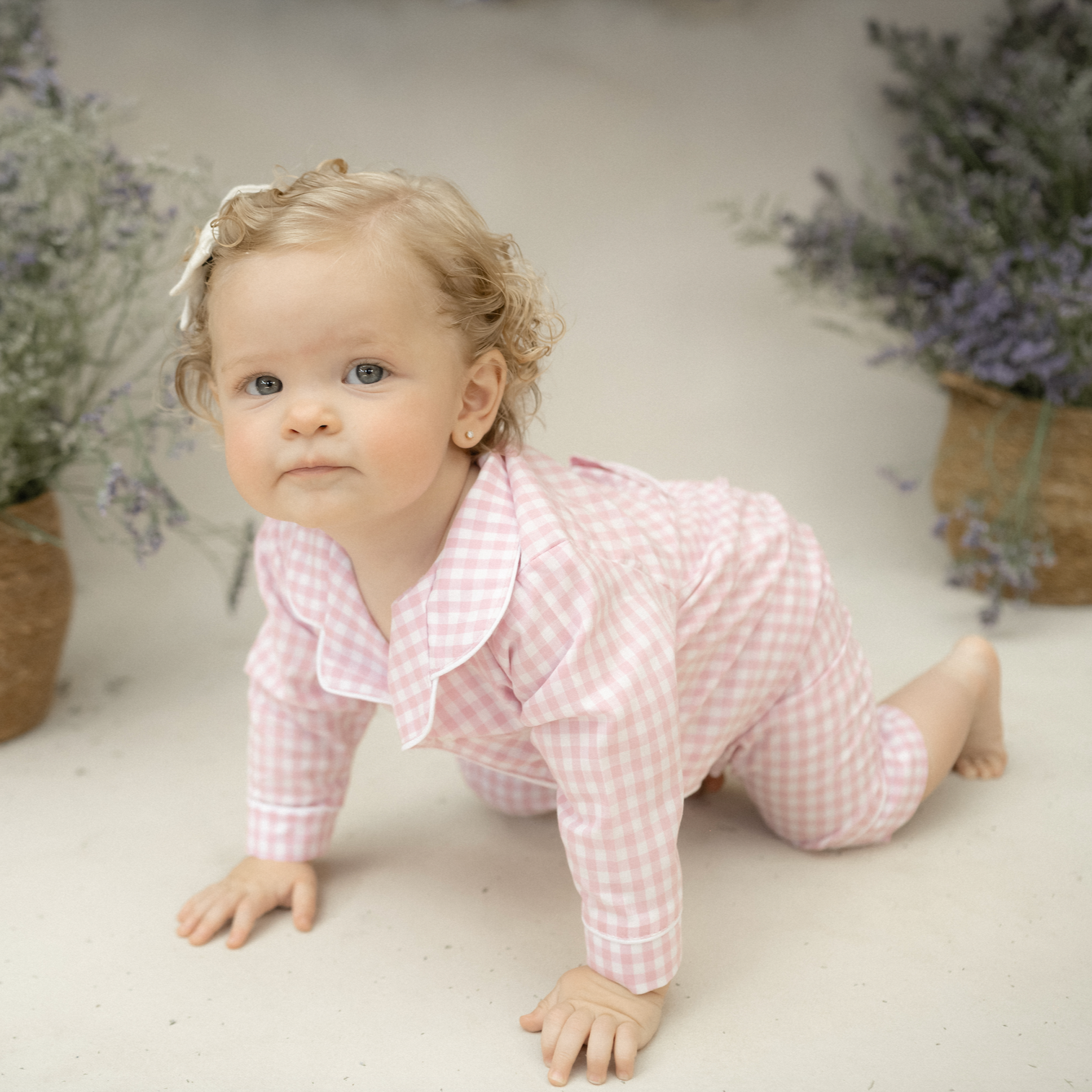 Enterito sin pies Popy cuadros rosas