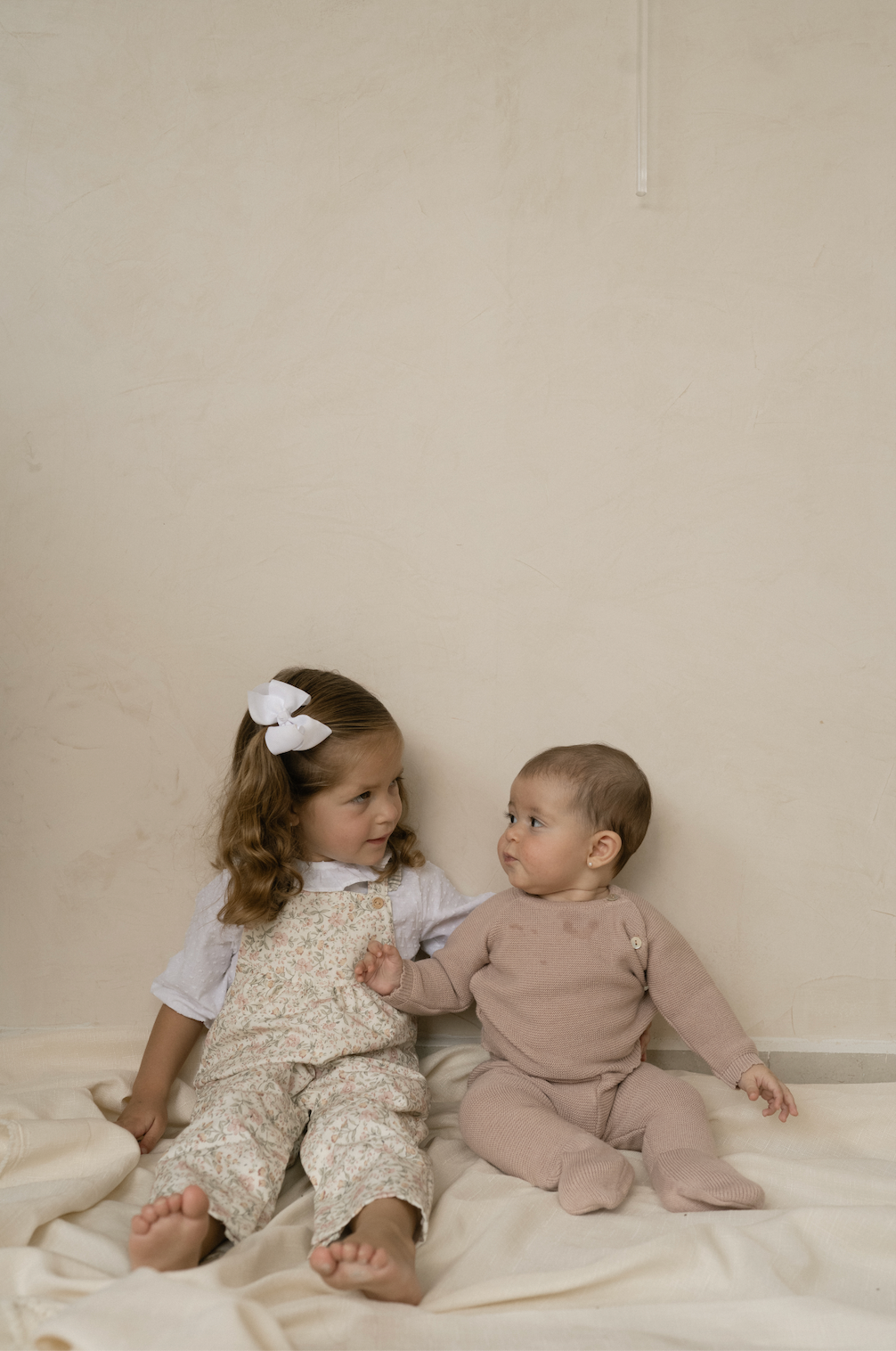 Set pantalón tejido rosa palo