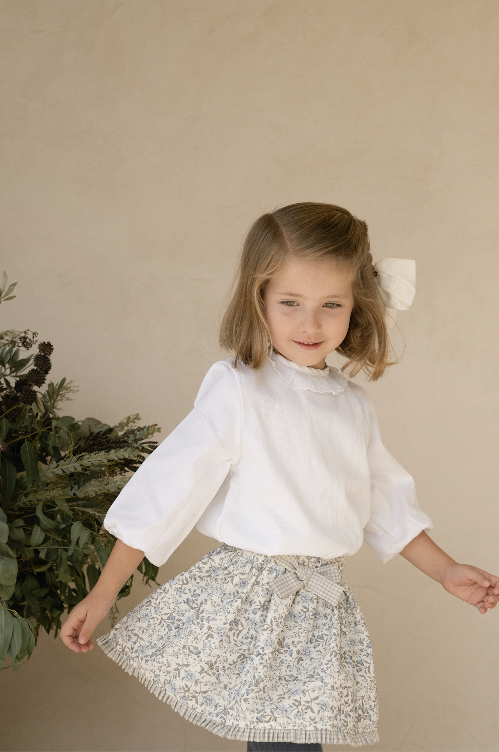 Falda Andrea flores azules kansas