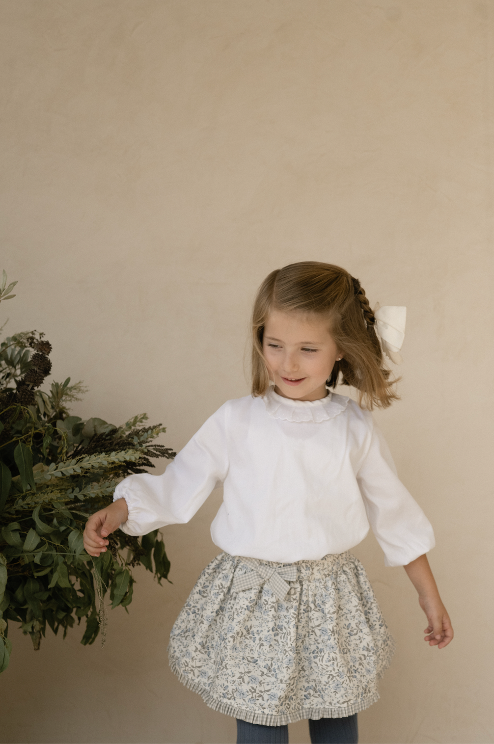 Falda Andrea flores azules kansas