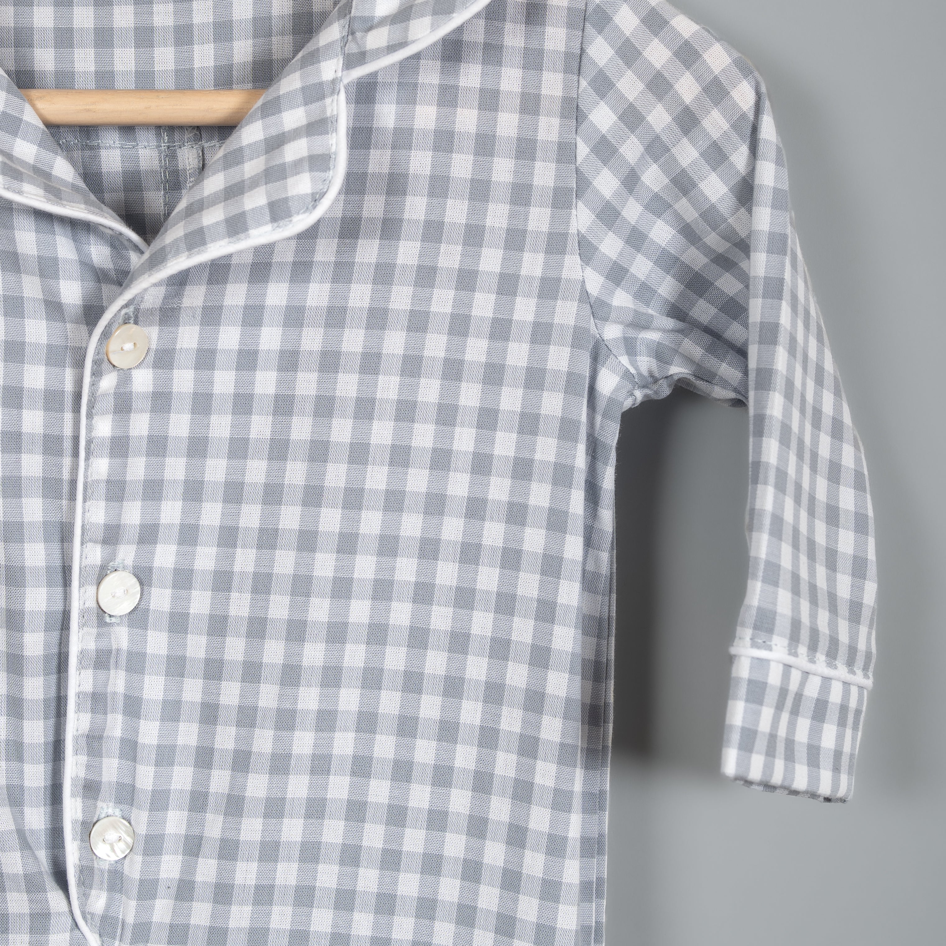 Enterito sin pies Popy cuadros azul/gris