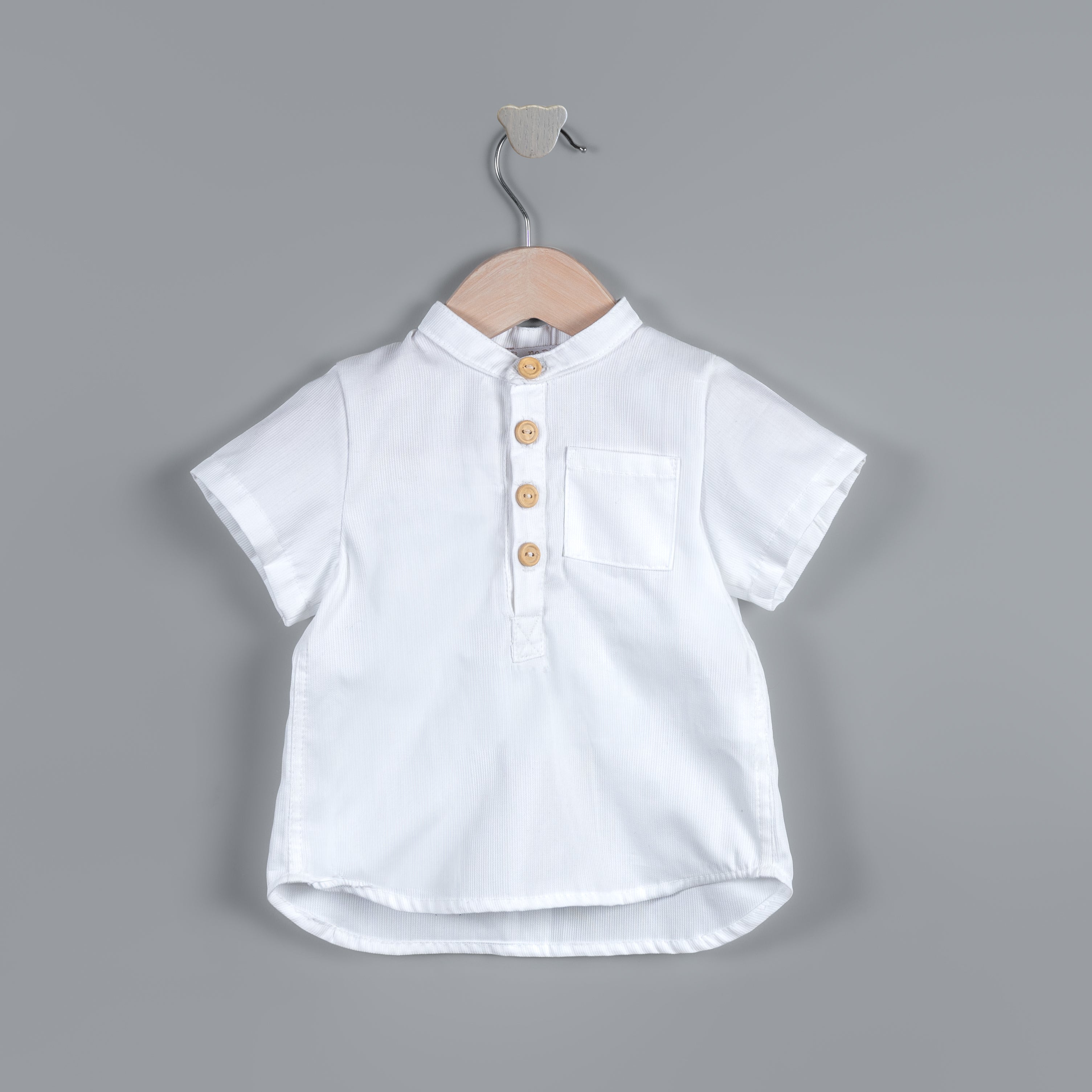 Camisa Charlie pique blanco manga corta