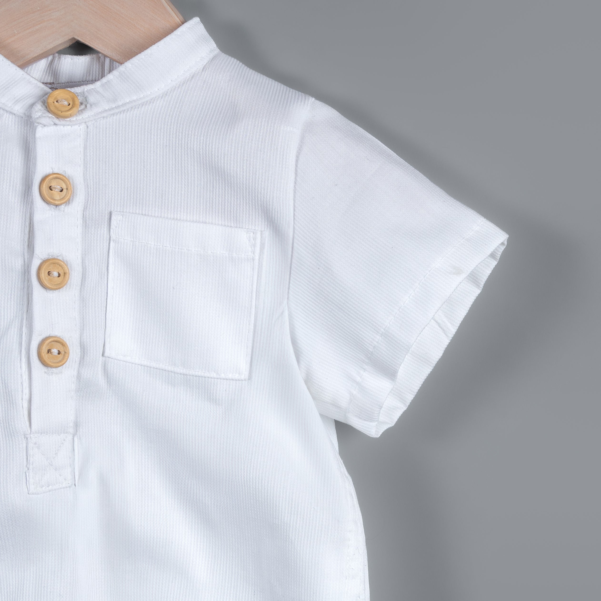 Camisa Charlie pique blanco manga corta