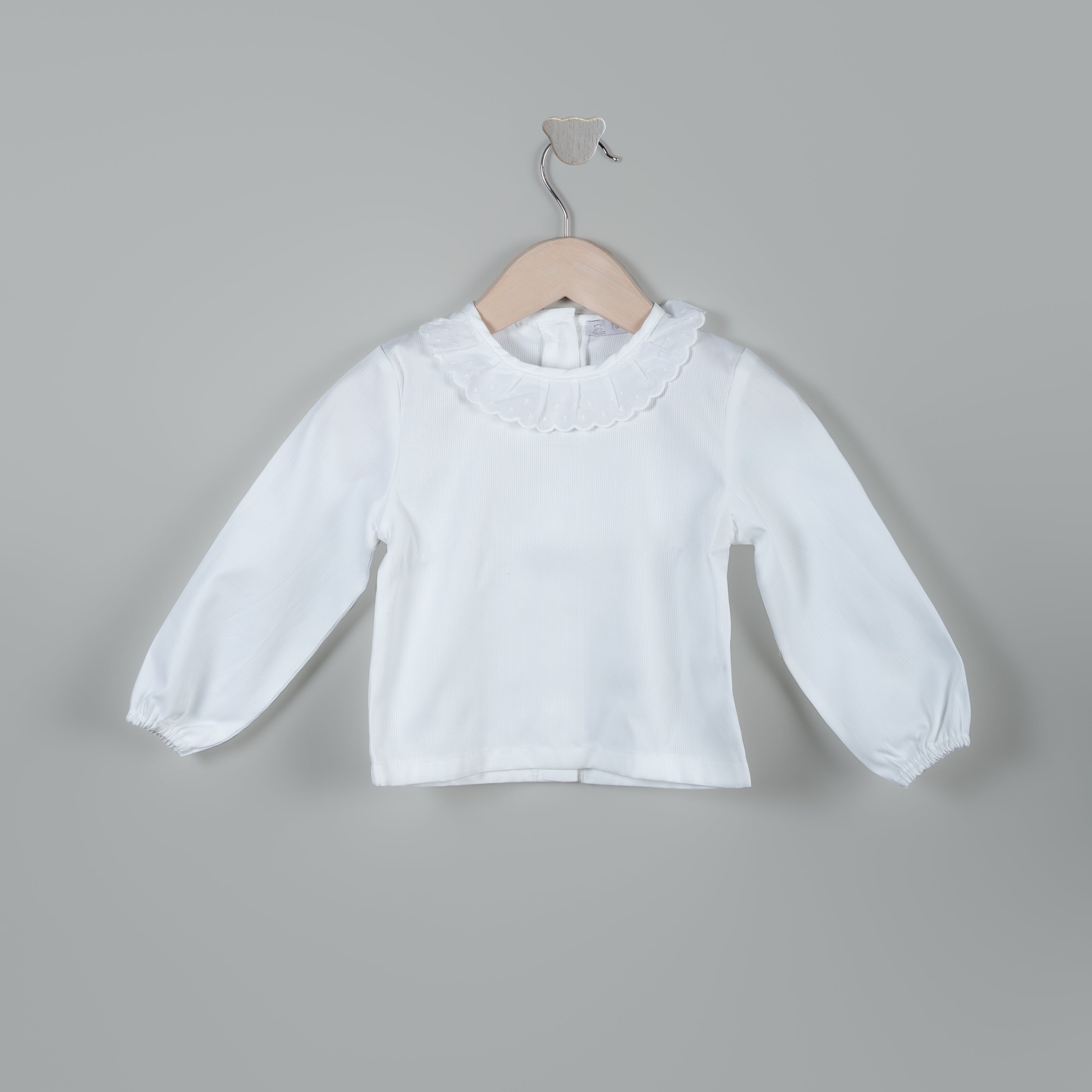 Camisa Lorenza pique tira bordada blanca