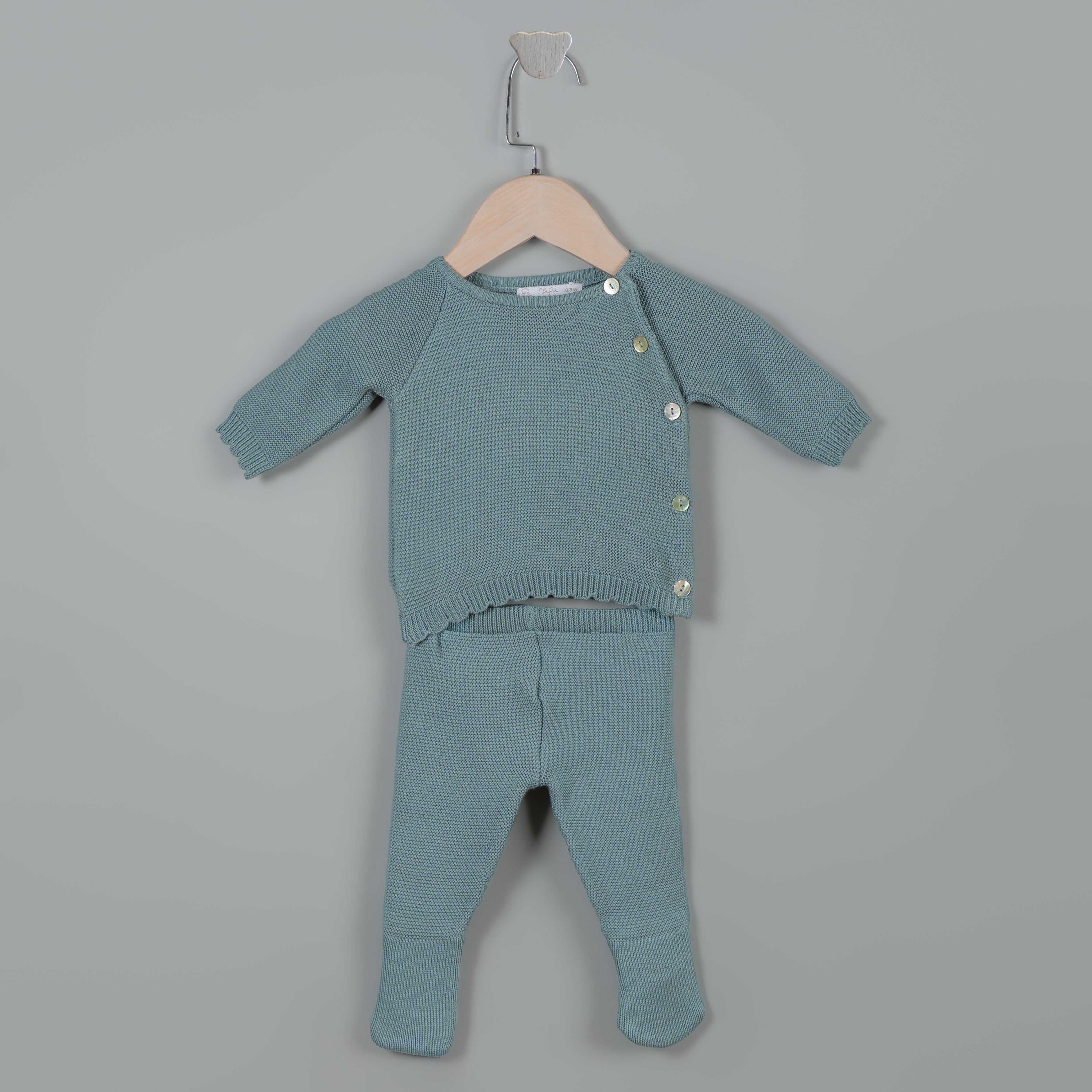 Set pantalón tejido cemento