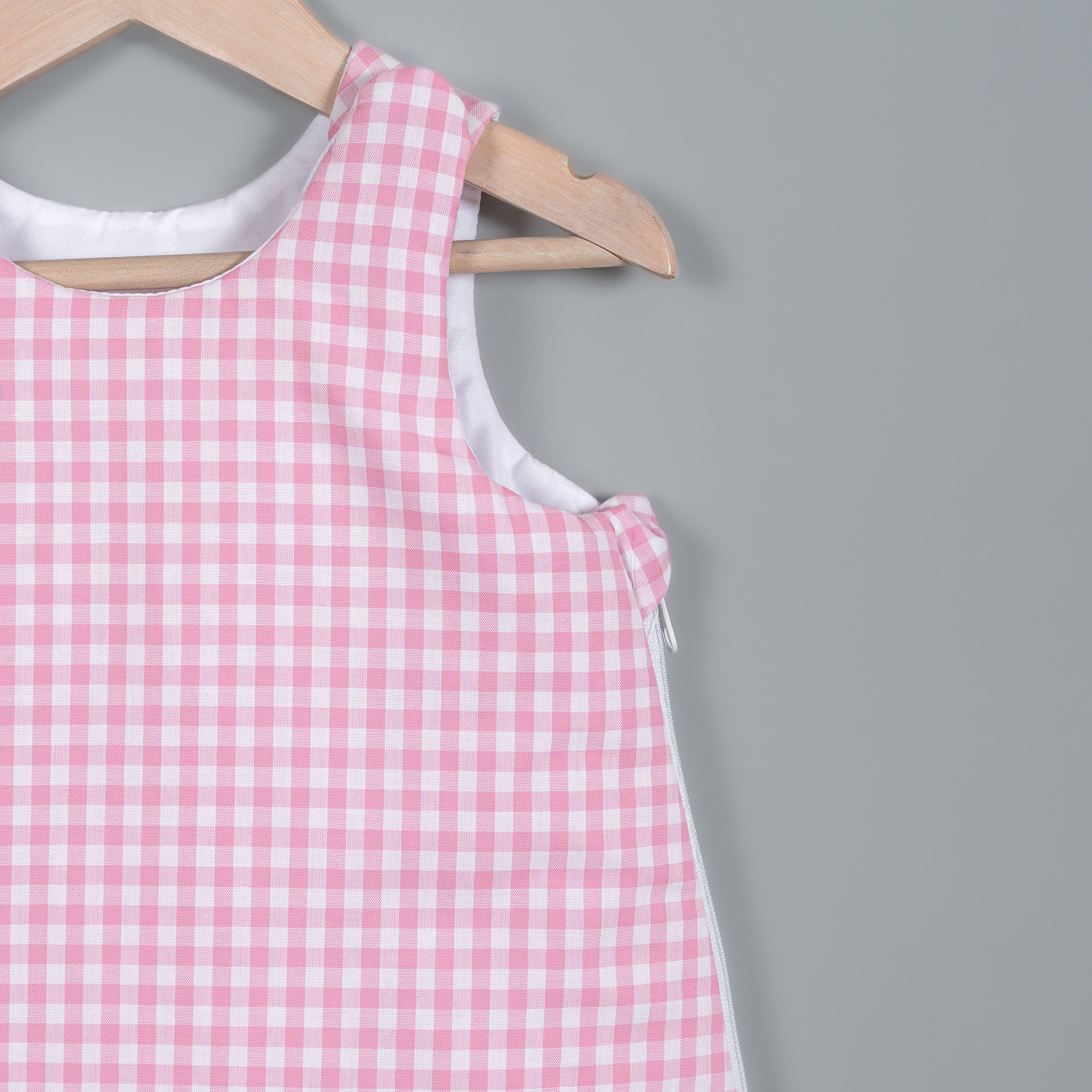 Saquito de dormir verano cuadros rosas