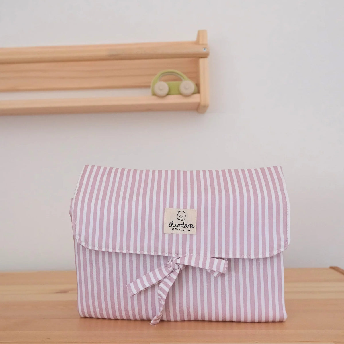 Cambiador rayas dusty pink
