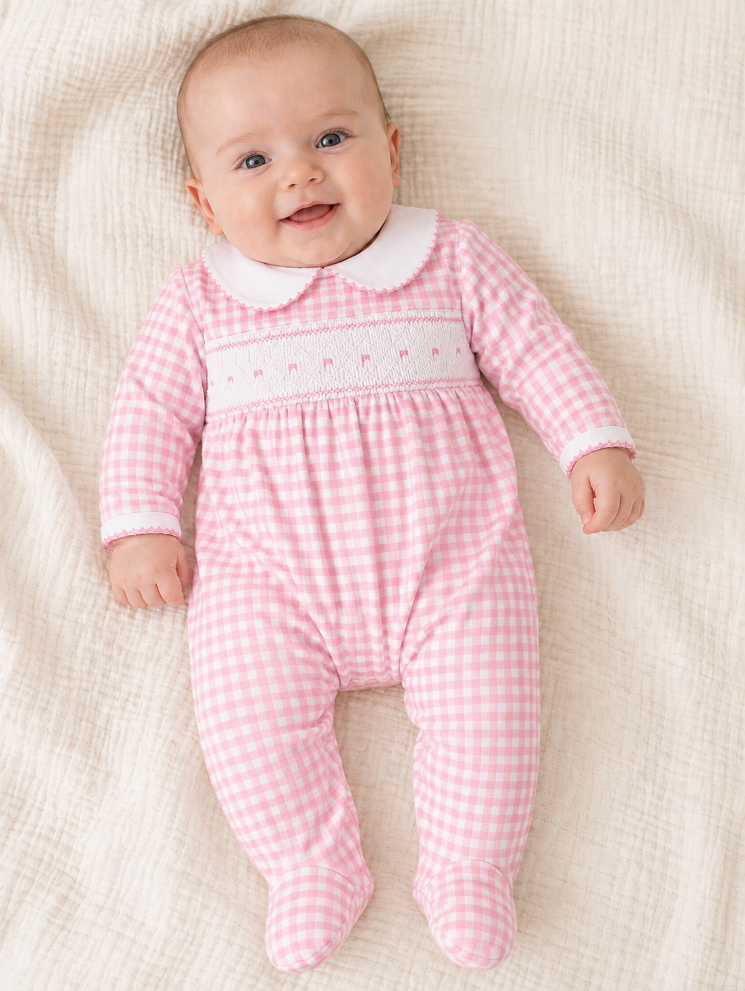 Mameluco smock Rosa – 100% Algodon Pima
