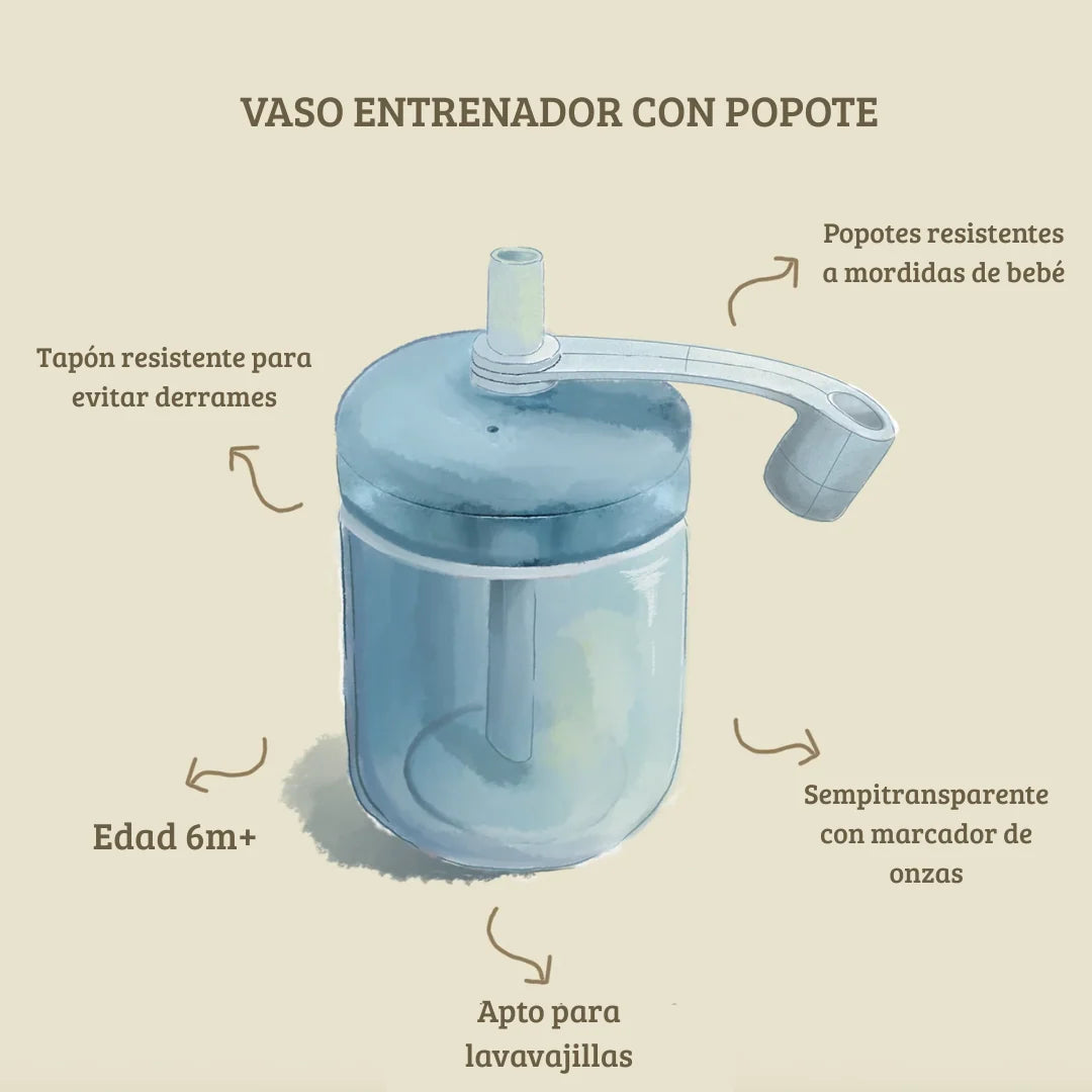 Vaso entrenador con popote