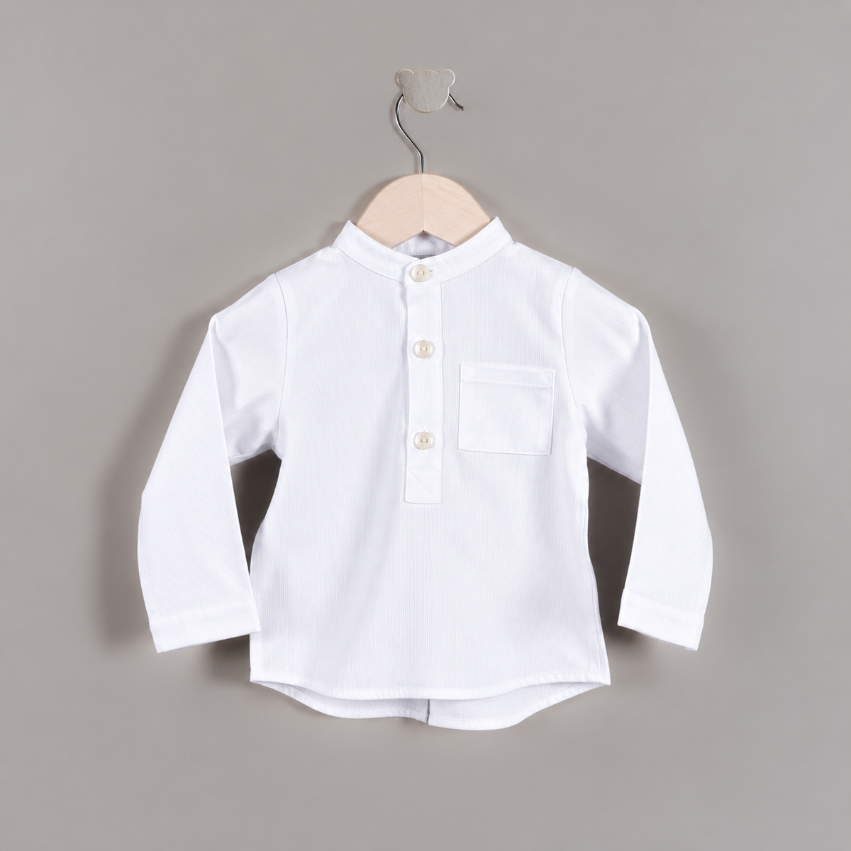 Camisa Charlie ML pique blanco (botones blancos)