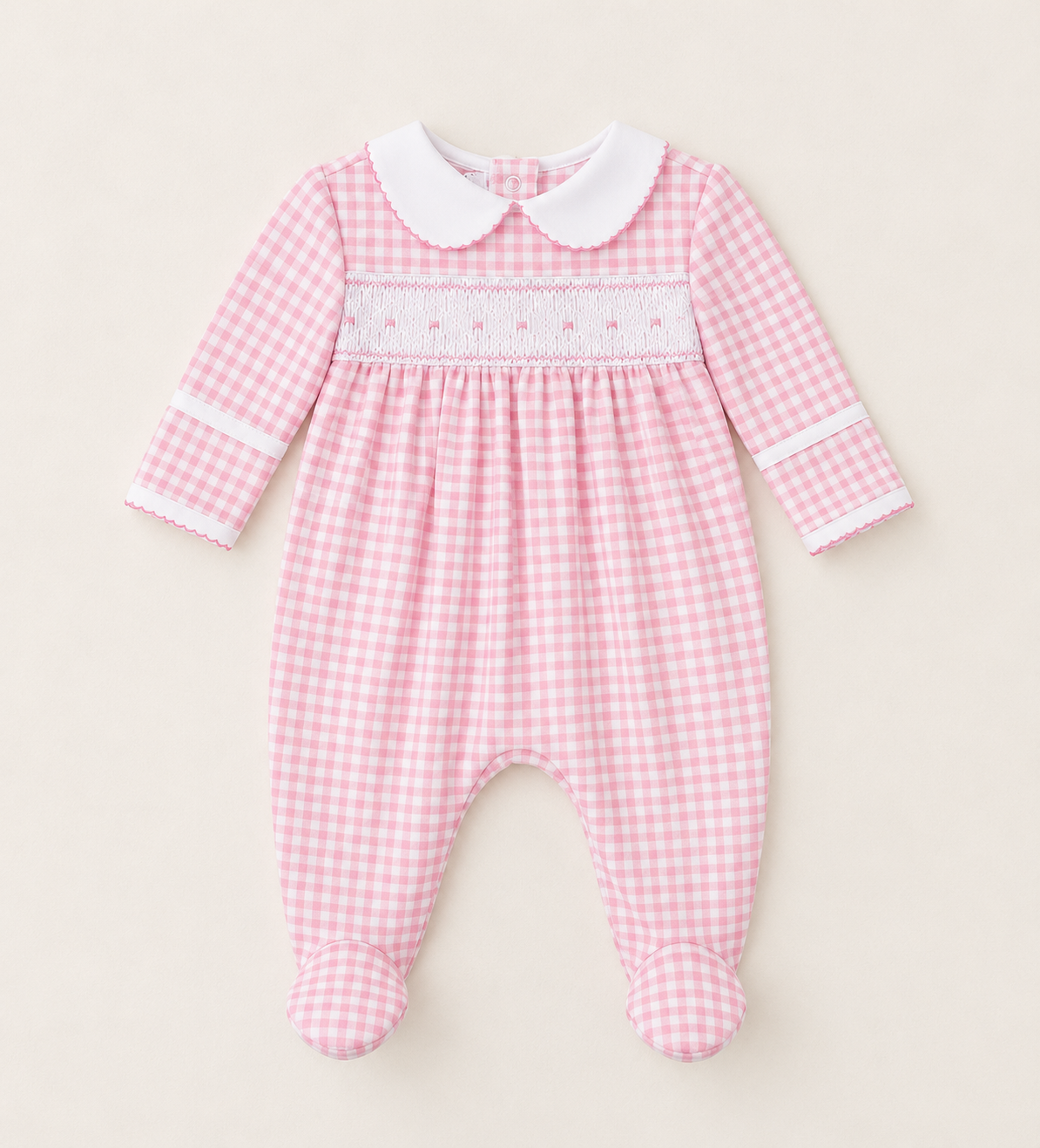 Mameluco smock Rosa – 100% Algodon Pima