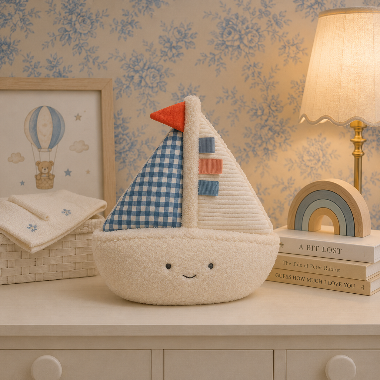 Juguete peluche de barco