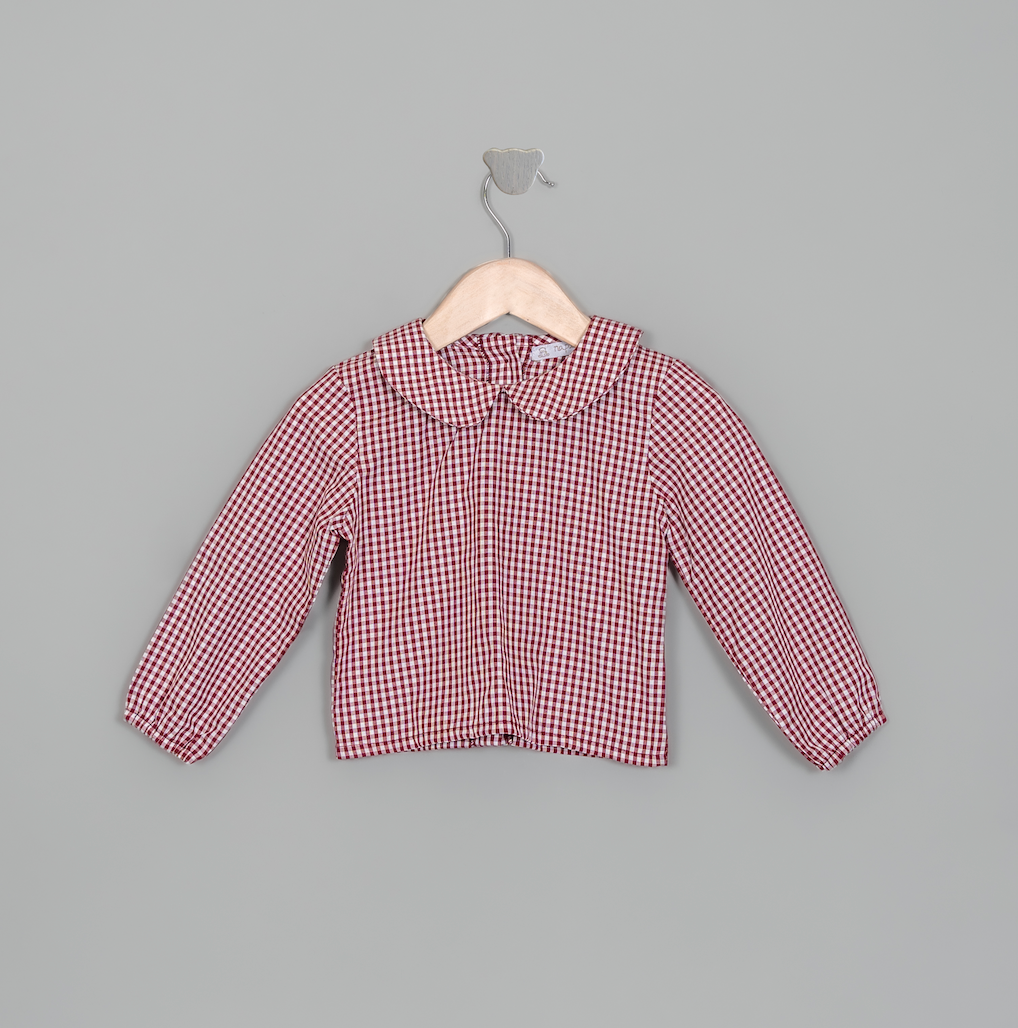Camisa pañalera ML cuadros vino