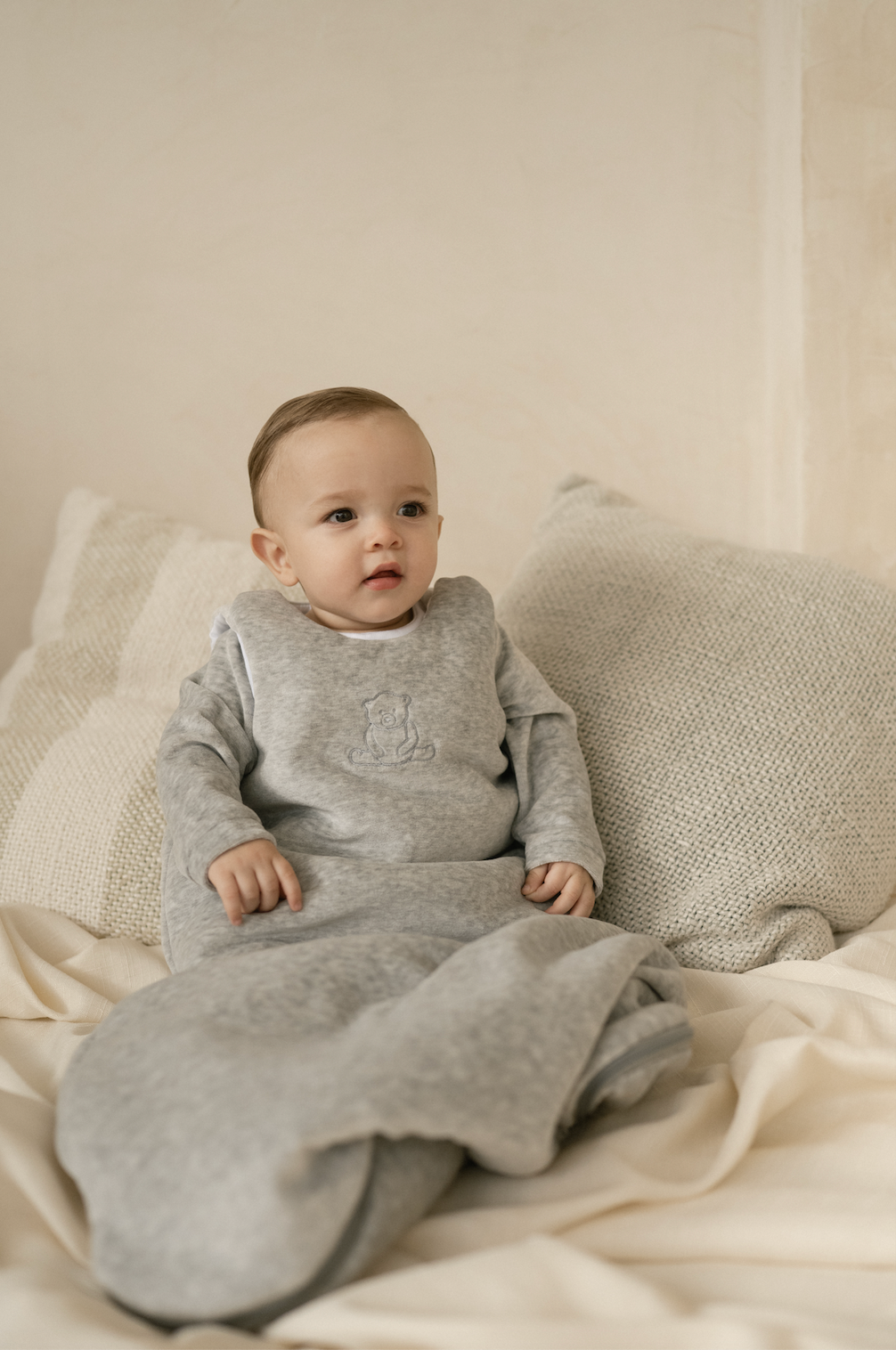 Saquito de dormir velour gris