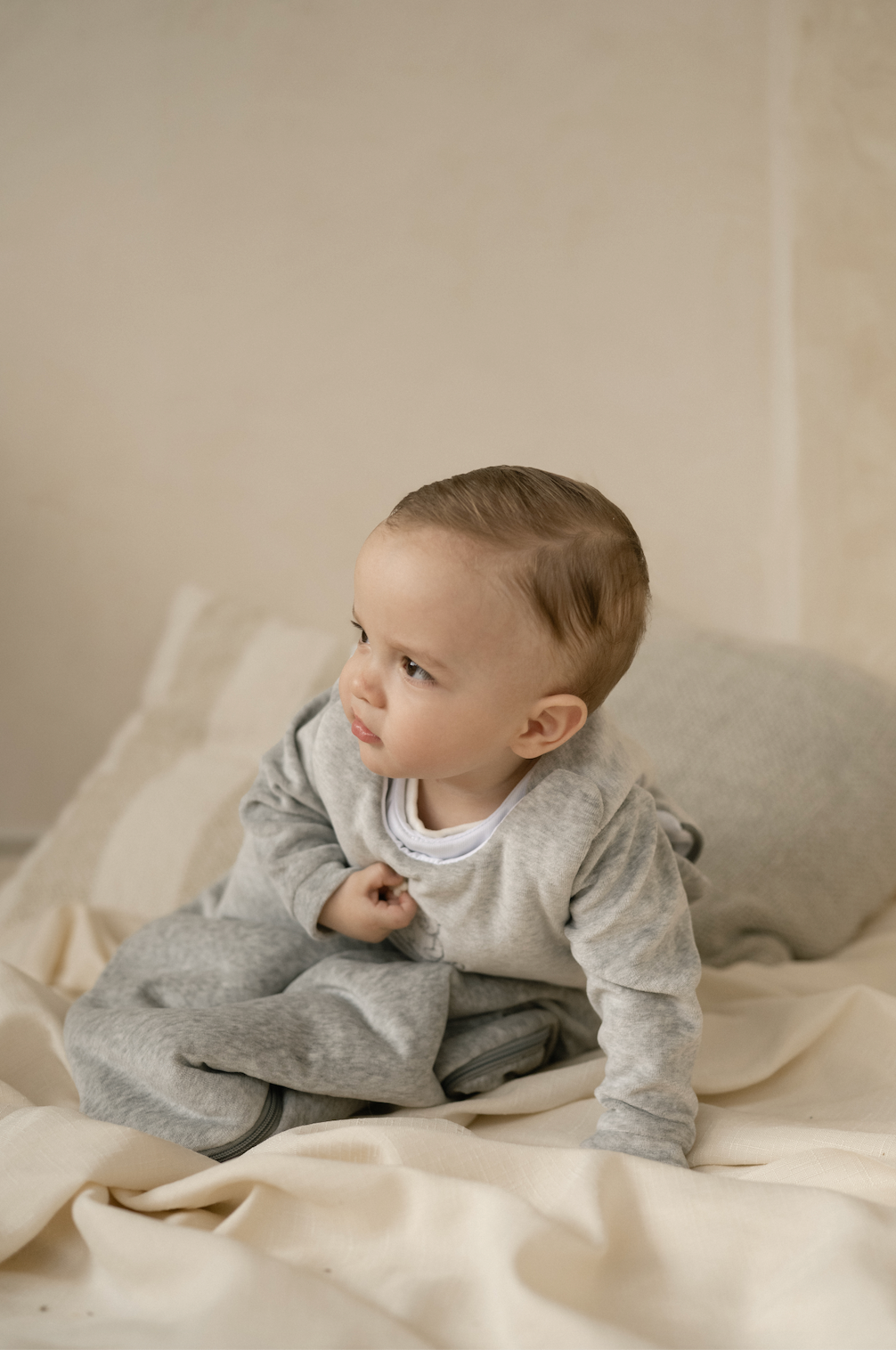 Saquito de dormir velour gris