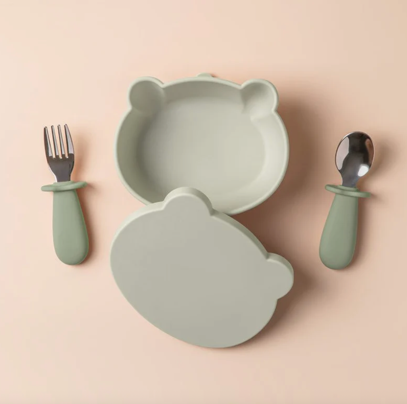 Kit alimentación oso silicon (con tapa y cubiertos)