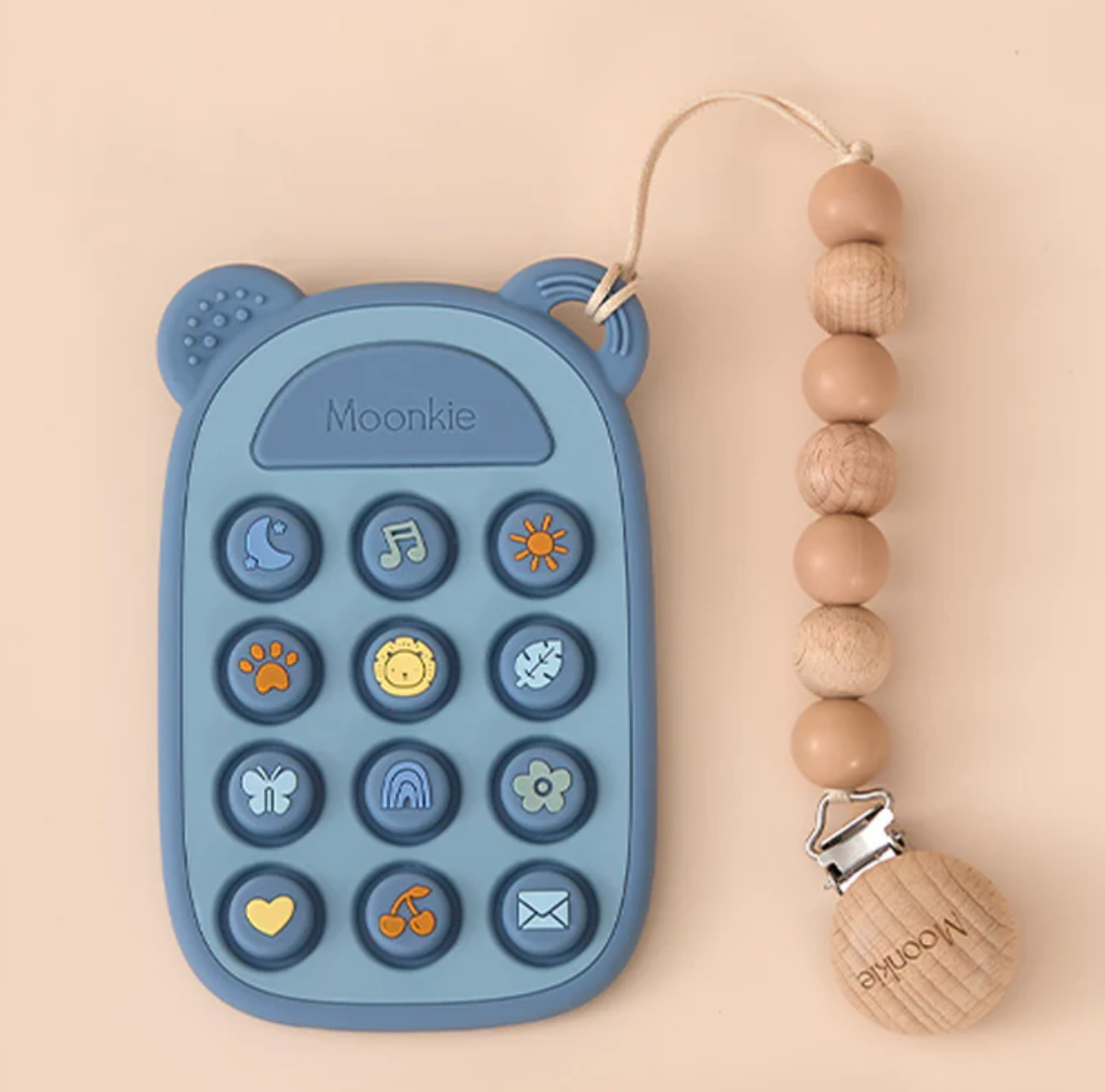 Juguete sensorial pop it telefono con portachupon