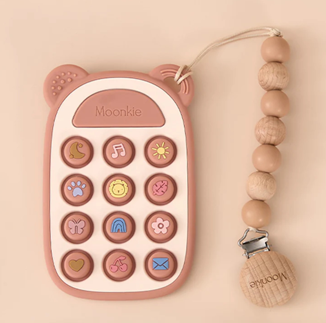 Juguete sensorial pop it telefono con portachupon