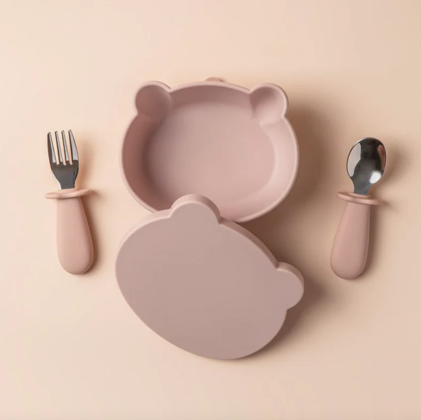 Kit alimentación oso silicon (con tapa y cubiertos)