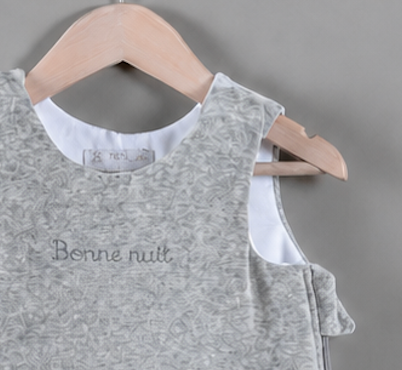 Saquito de dormir gris "bonne nuit" (0-12 meses)