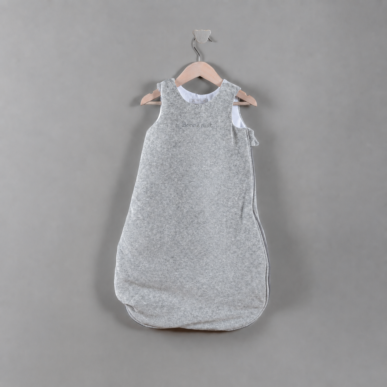 Saquito de dormir gris "bonne nuit" (0-12 meses)