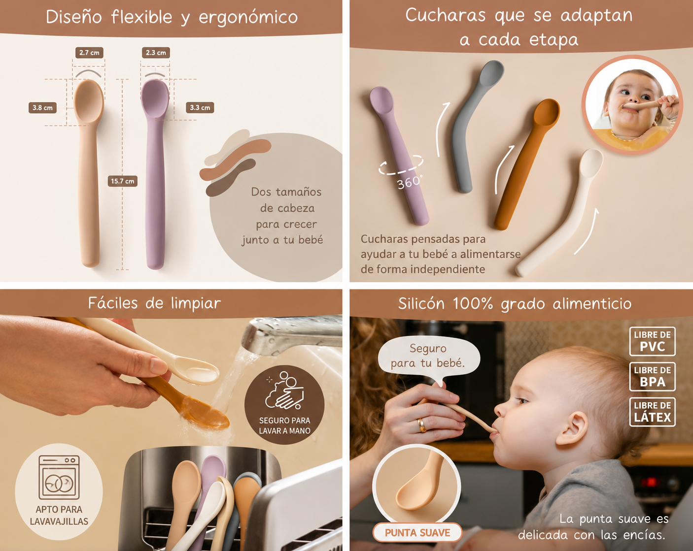 Cucharas de silicon (pack de 4)
