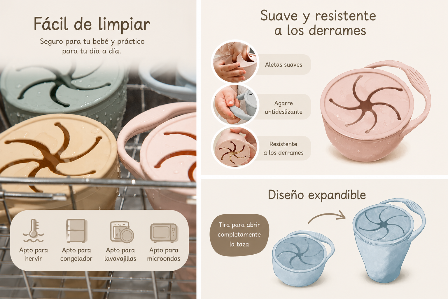 Tupper para snacks silicon (1 pieza)