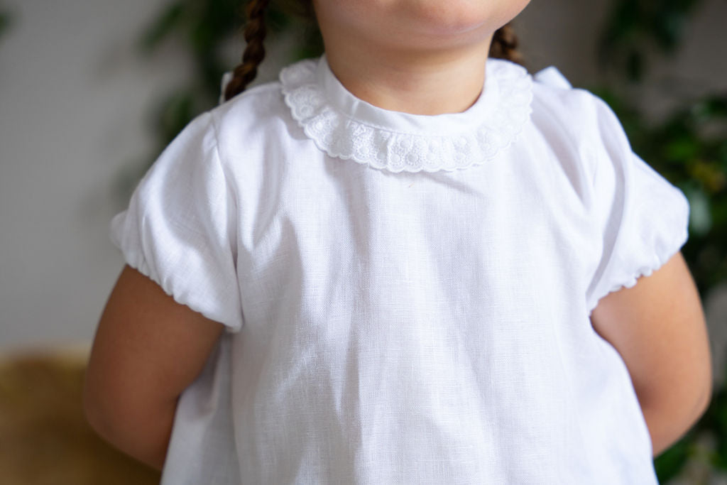 Camisa Lorenza manga corta lino blanco