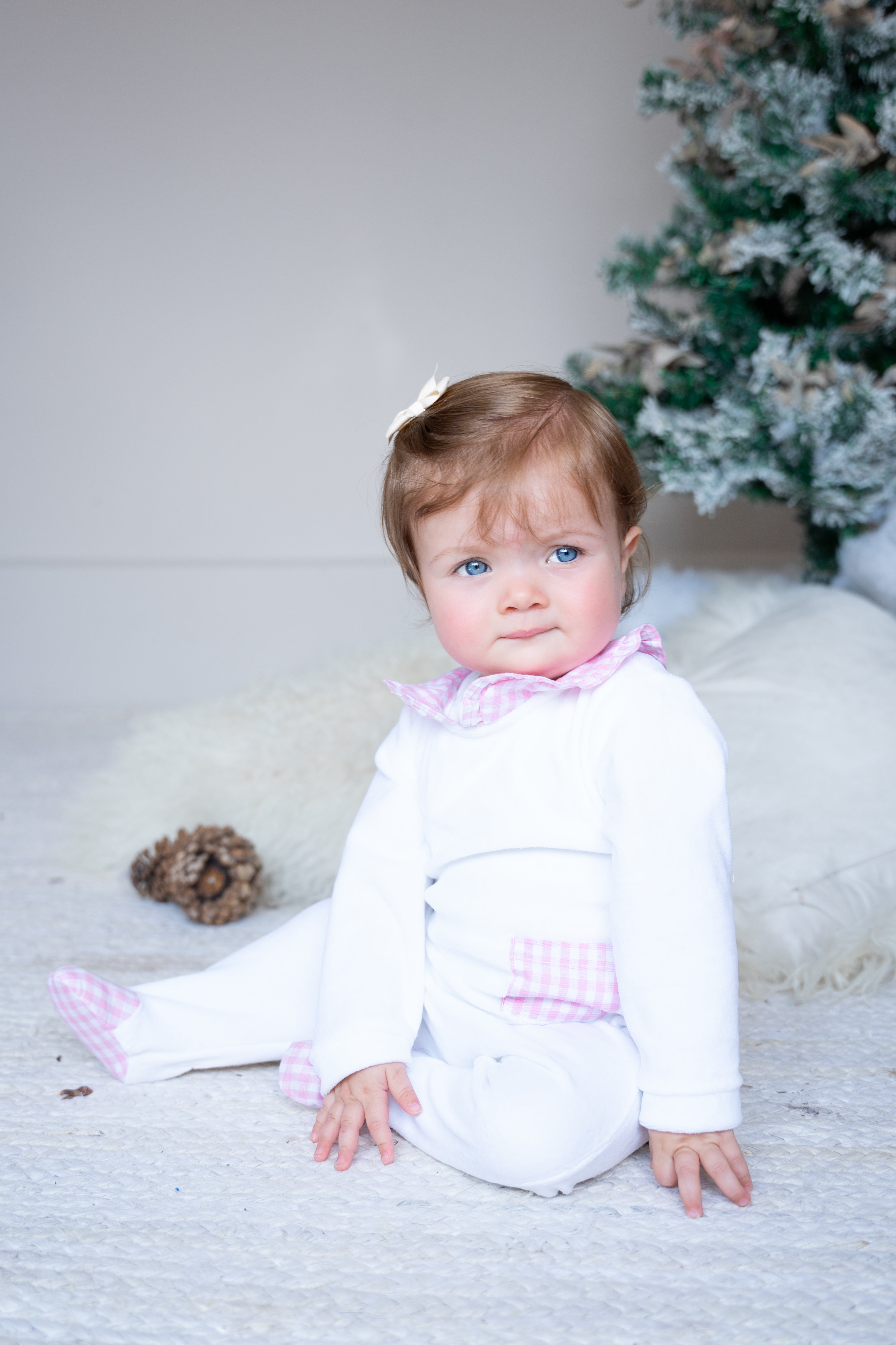 Mameluco bolsitas cuadros rosas