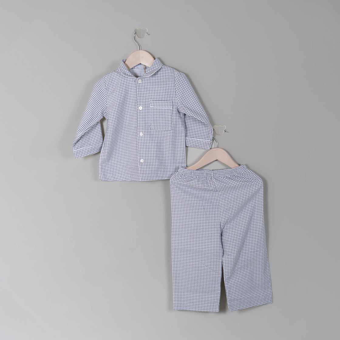 Pijama pantalón de franela gris