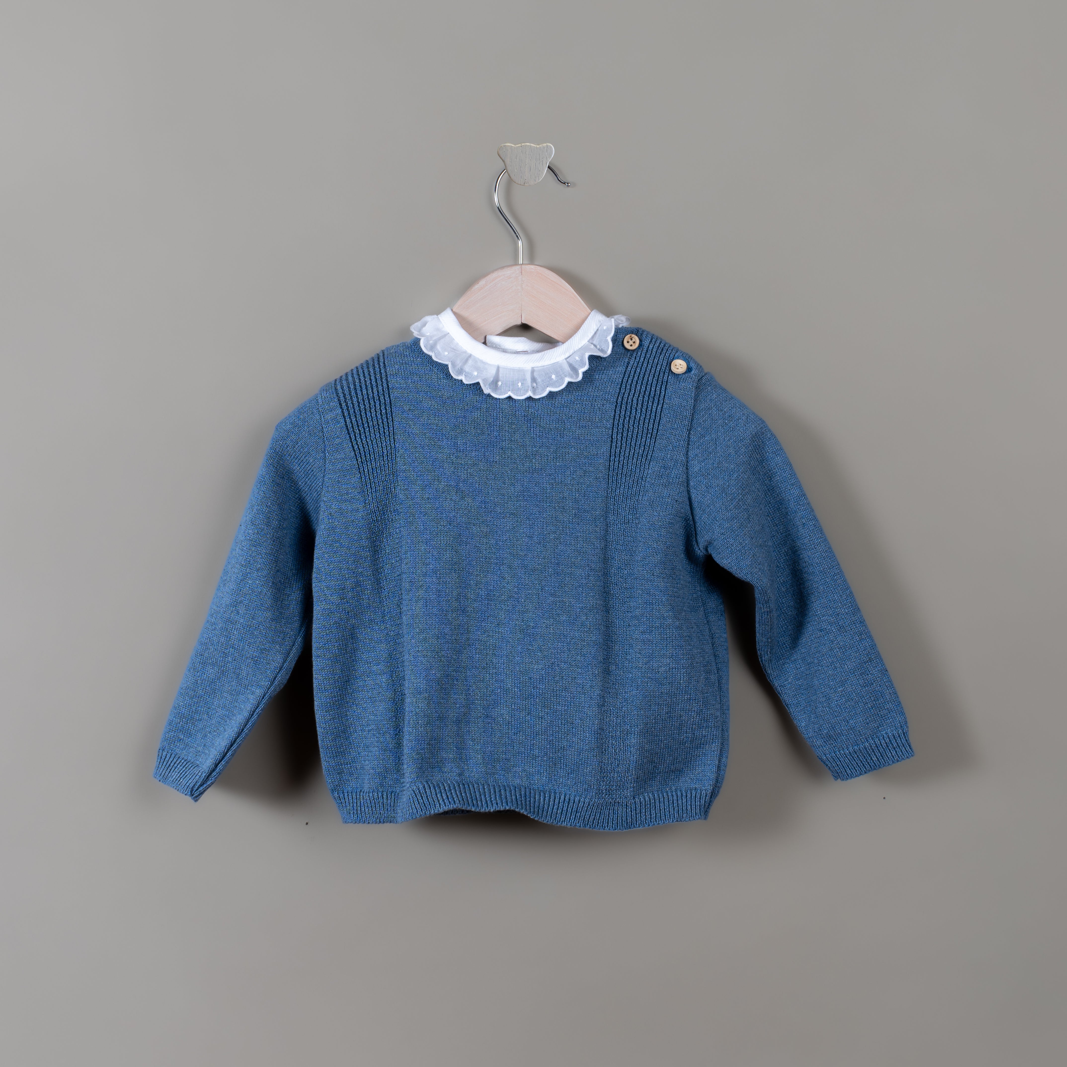 Sueter unisex canaletas azul francés