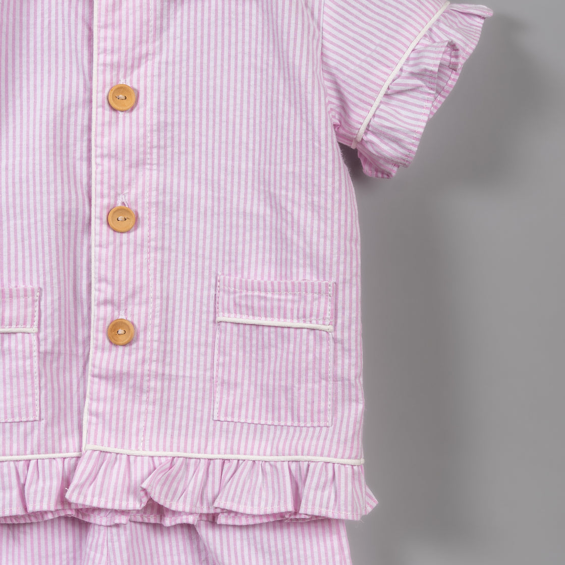 Pijama de shorts rayas rosas