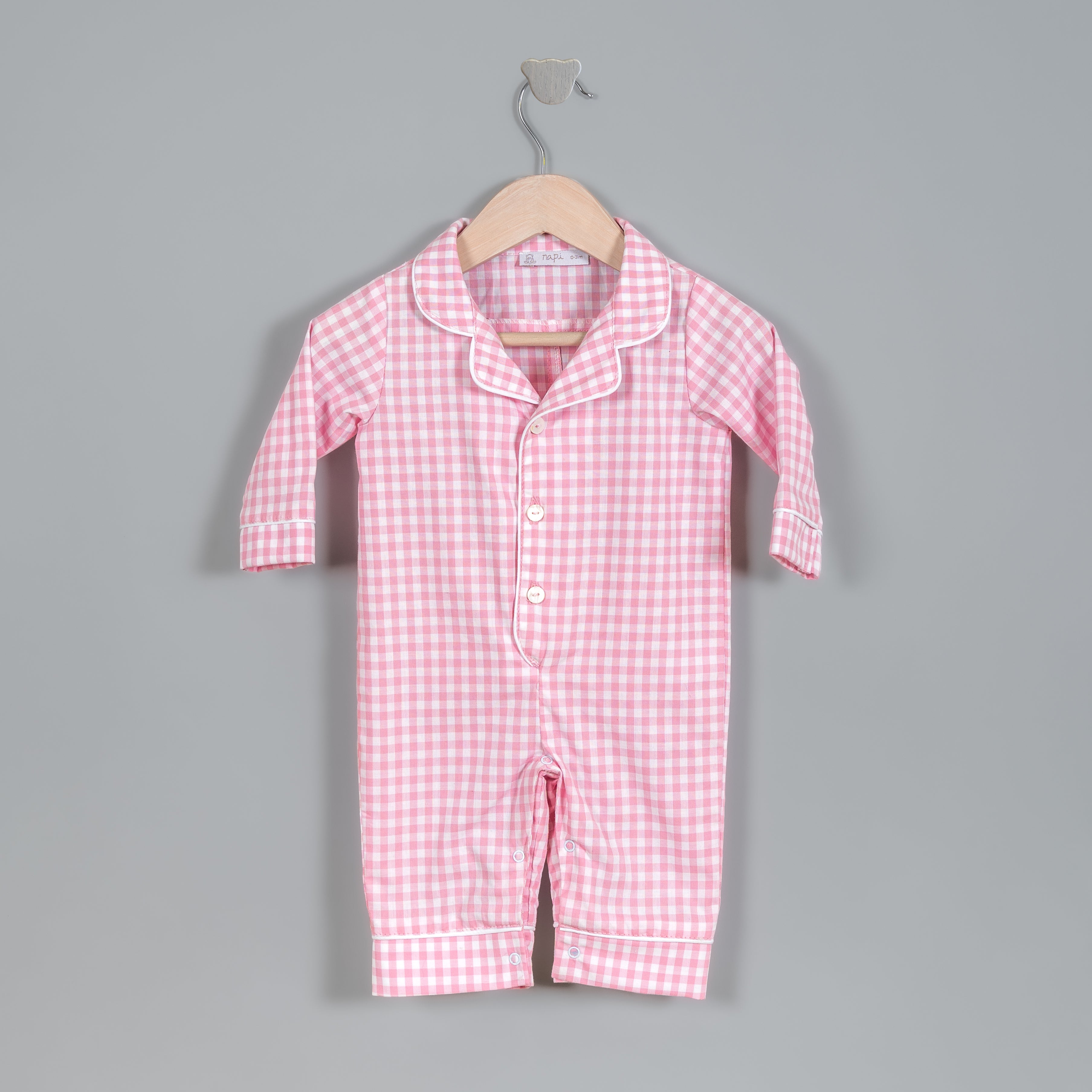 Enterito sin pies Popy cuadros rosas