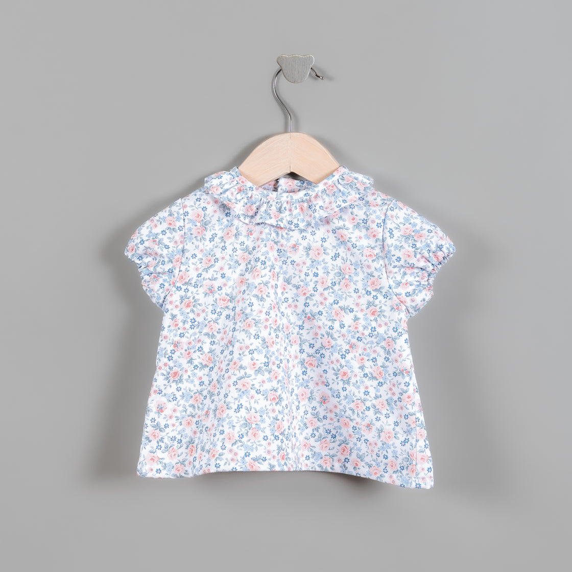 Camisa Lorenza MC flores pique