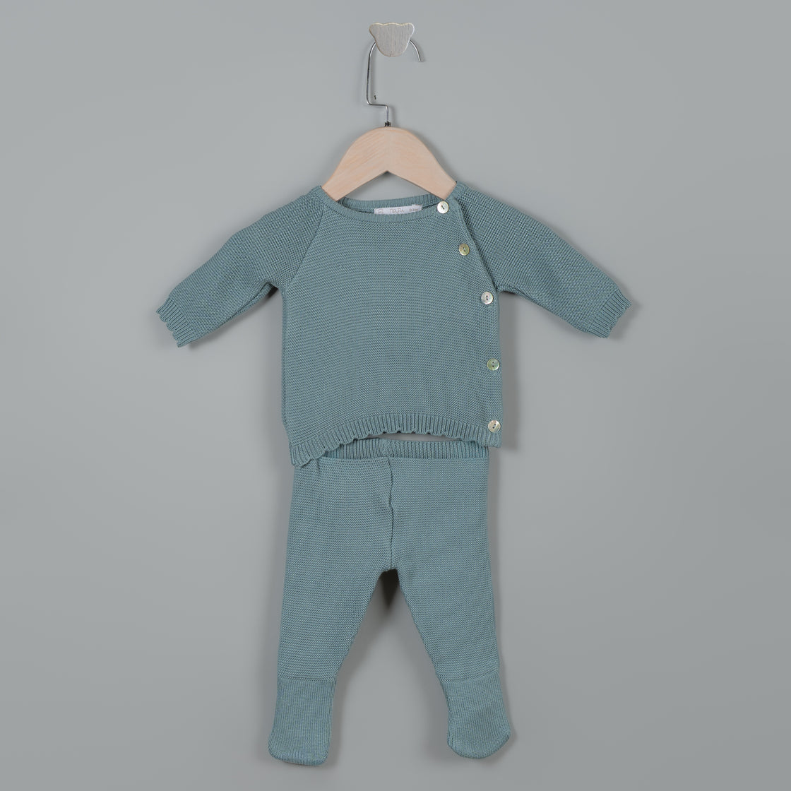 Set pantalón tejido cemento