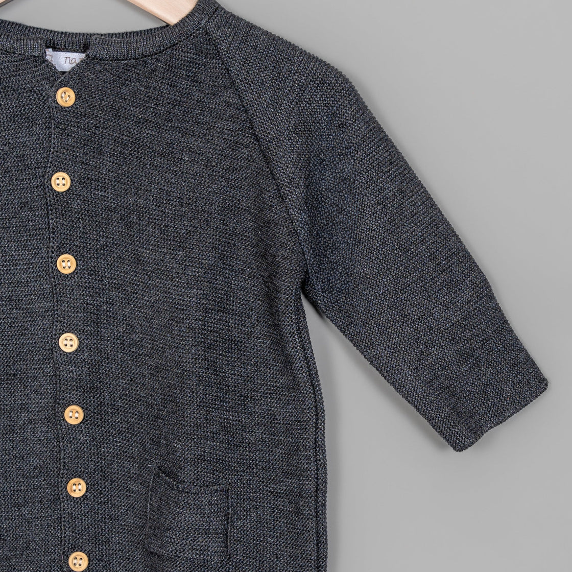 Suéter bolsitas gris oxford