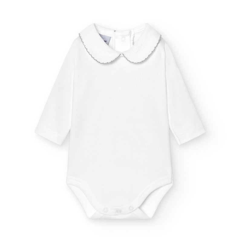 Bodie manga larga cuello pique gris