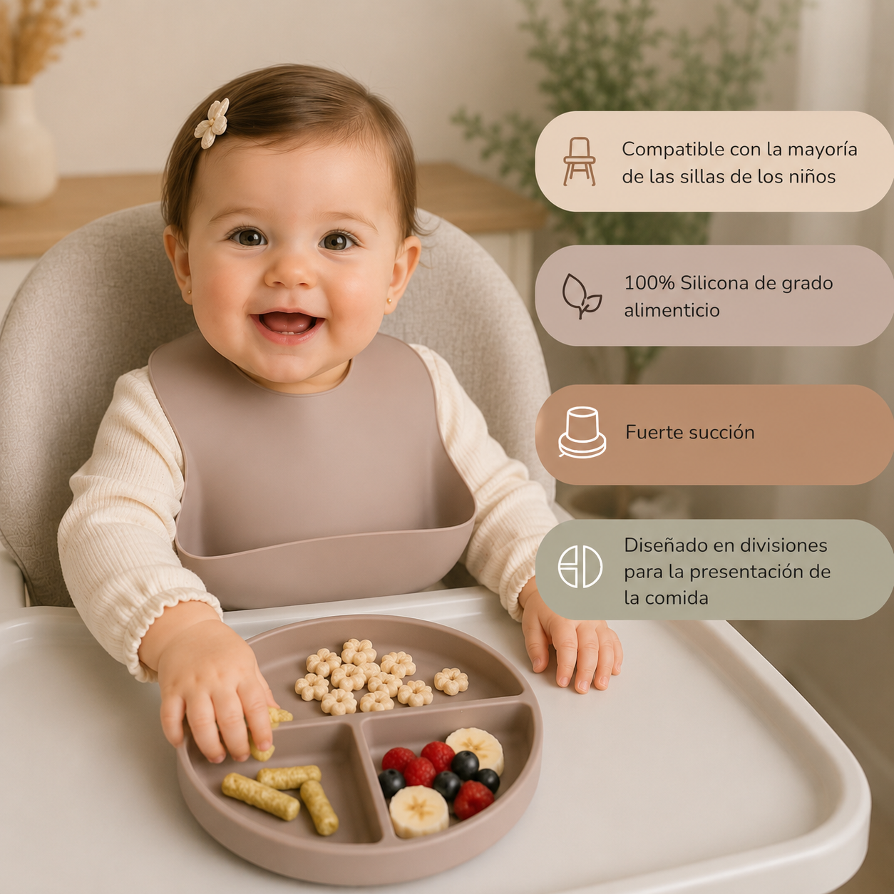 Platos antideslizantes silicon (pack de 2 piezas)