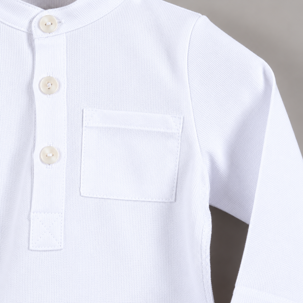 Camisa Charlie ML pique blanco (botones blancos)