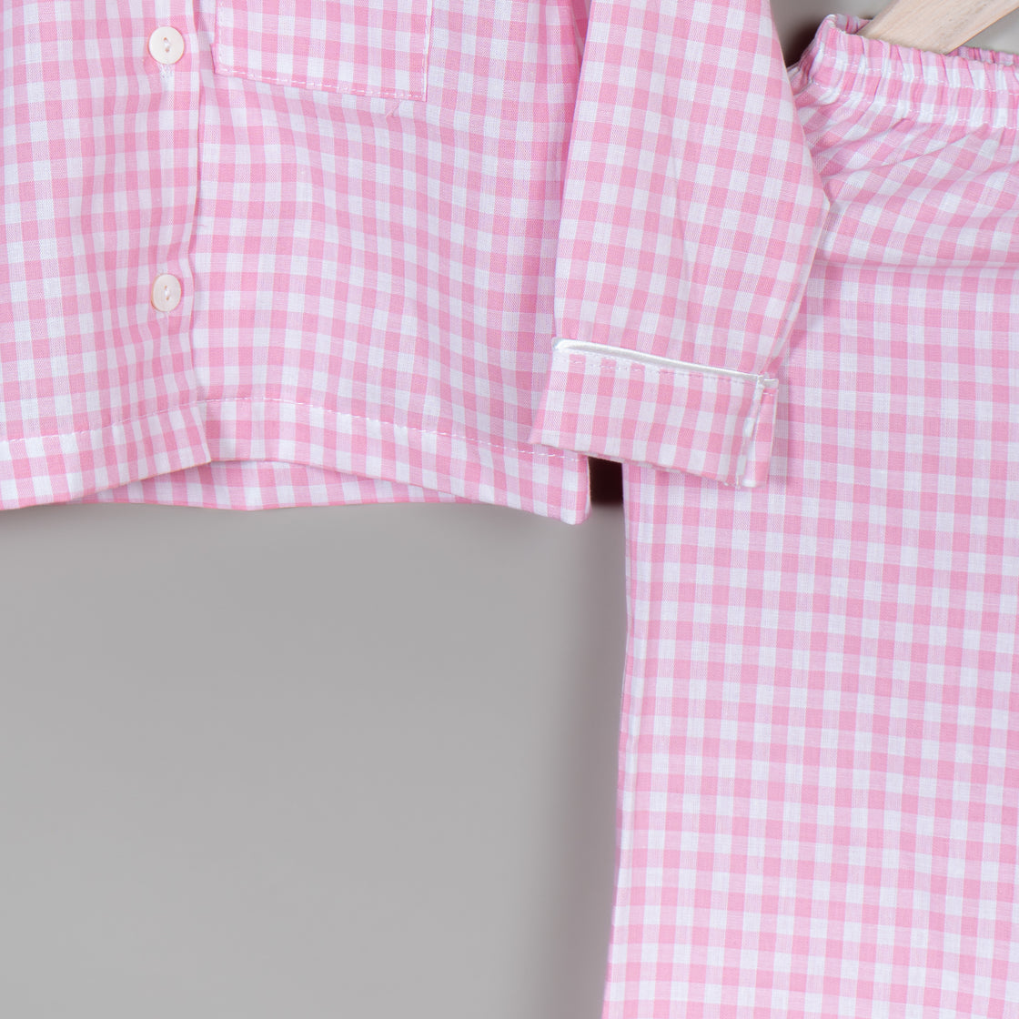 Pijama de pantalón vichy rosa