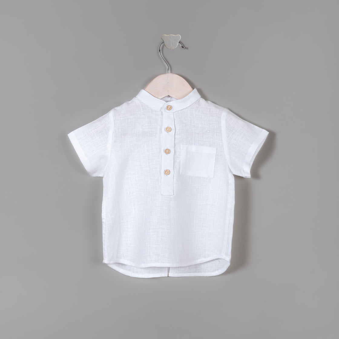 Camisa Charlie lino blanco manga corta